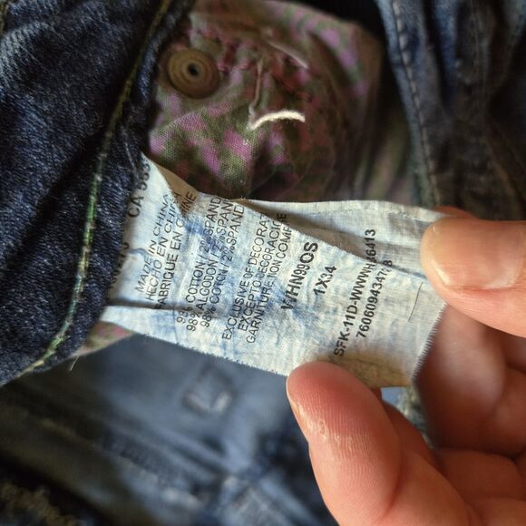 Wrangler Rock Jeans Women Size 1X34 Ultra Low Rise Bootcut Denim Distressed Y2K - Picture 8 of 8